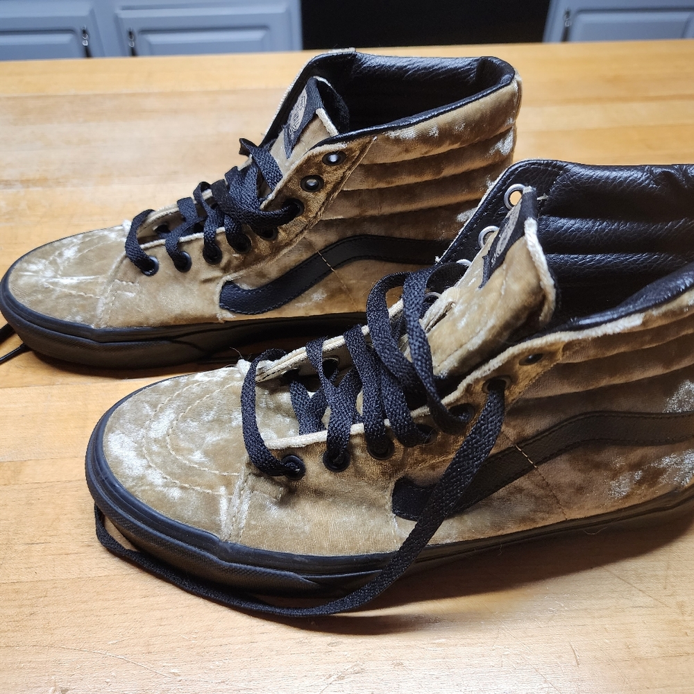 Gold Felt High-top Vans